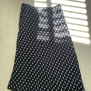 Vintage Black and Pink Polka Dot Skirt